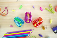 Bostitch Office Twist-n-Sharp Pencil Sharpener, for Kids & Colored Pencils, Assorted Colors (PS1-ADJ)