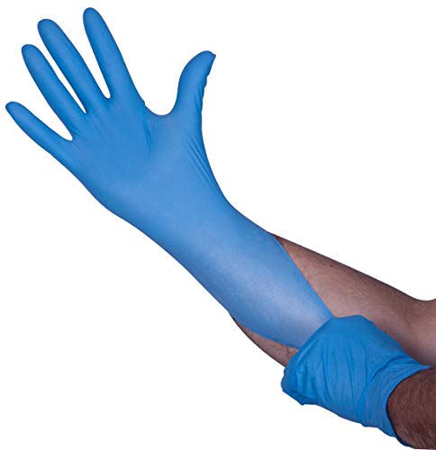 Premium Guard - Nitrile Gloves - Disposable, Powder Free, Latex Rubber Free, 5 mil, Blue Nitrile Gloves, 100 gloves per Box, Size - Large