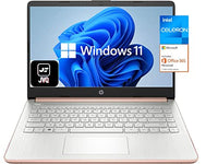 2022 Newest HP Stream 14in HD Laptop, Intel Celeron N4020(up to 2.8GHz), 8GB RAM, 128GB Space(64GB eMMC+ Card), 1-Year Office 365, WiFi, HDMI, USB-C, Webcam, Bluetooth, Windows 11S,Rose Gold+JVQ MP