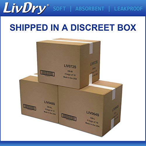 LivDry Adult S Incontinence Underwear, Overnight Comfort Absorbency, Leak Protection, Small, 72-Pack