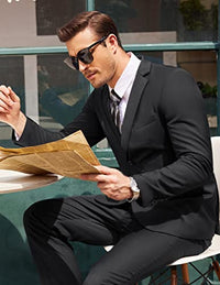 COOFANDY Men's 2 Piece Suits Classic Fit 2 Button Dress Suits Tuxedo Jacket Blazer for Wedding Business Dinner Prom