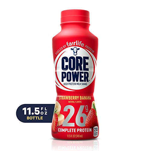 Core Power by fairlife High Protein (26g) Milk Shake, Strawberry Banana, 11.5 Fl Oz (Pack of 12)