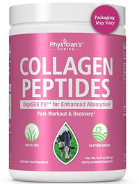 Physician's CHOICE Collagen Peptides Powder w/Digestive Enzymes - Hydrolyzed Protein - Type I & III - Keto Collagen Powder for Women & Men - Hair, Skin, Joints, Workout Recovery - Grass Fed - Non-GMO