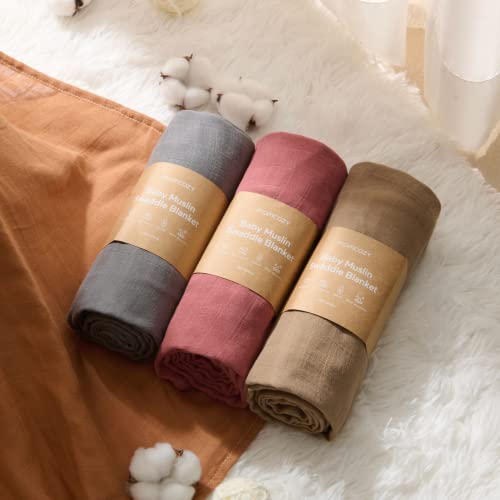 Momcozy Muslin Swaddle Blankets, Baby Swaddle Wrap for Baby Boys and Girls, 4-Pack Breathable and Skin-Friendly Baby Receiving Blankets, Baby Essentials, Registry & Gift, 47 x 47 inches