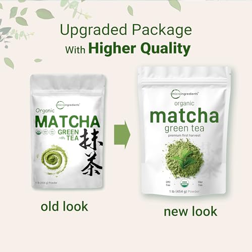 Organic Matcha Green Tea Powder, 1 Pound (16 Ounce), Culinary Grade, First Harvest Authentic Japanese Origin, 100% Pure Matcha for Smoothies, Latte and Baking, Unflavored, Non-Irradiation