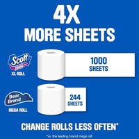 Scott 1000 Toilet Paper, 32 Rolls, Septic-Safe, 1-Ply Toilet Tissue