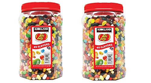 Kirkland Signature Jelly Belly 49 Flavors Of The Original Gourmet Jelly Bean - 4 Lb (64 Oz) Jar - Cos15 (2-Pack)