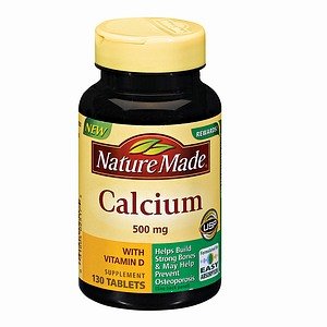 Nature Made Calcium, 500 mg, With Vitamin D, Tablets, 130 Count (Pack of 3)