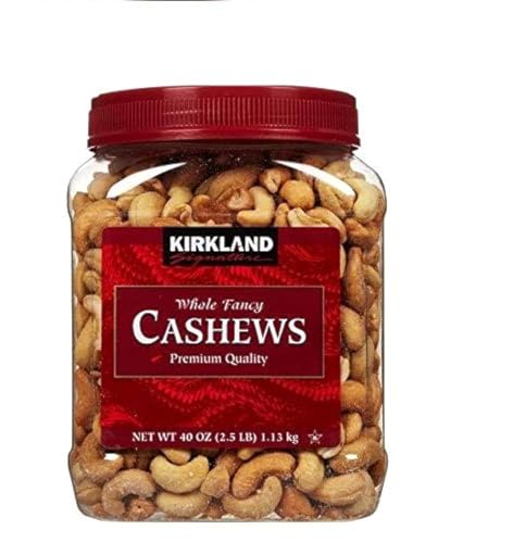 Sea Salt salted whole Cashews, 40 OZ (2.5 LBS, 1.13 kg) Extra Fancy, Kirkland