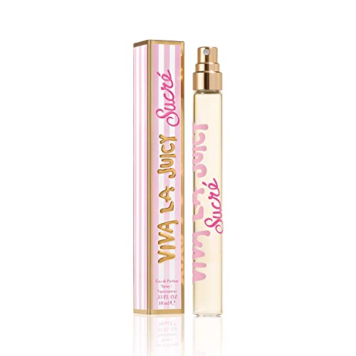 Juicy Couture, Viva La Juicy Sucre Eau De Parfum, Women's Mini Perfume with Notes of Peach, Orange Flower & Whipped Cream - Fruity & Sweet Perfume for Women, EDP Spray Travel Perfume, 0.33 Fl Oz