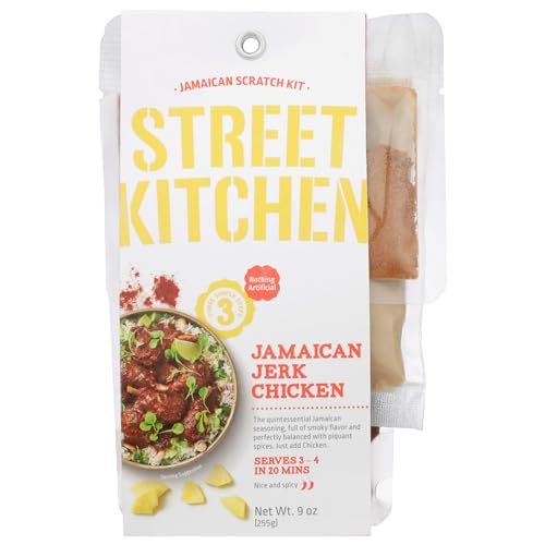 Street Kitchen 9 oz, Jamaican Jerk Scratch Kit, Authentic, Restaurant Quality Flavor, Three Simple Steps, Includes Jamaican Jerk Sauce, Garlic & Ginger Paste, Jamaican Jerk Spice Rub