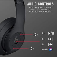 Beats Studio3 Wireless Noise Cancelling Over-Ear Headphones - Apple W1 Headphone Chip, Class 1 Bluetooth, 22 Hours of Listening Time, Built-in Microphone - Matte Black