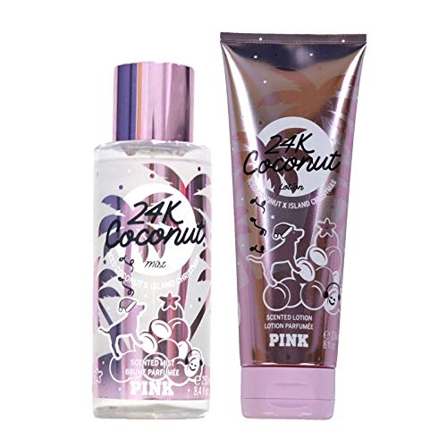 Victoria Secret Pink Bronzed Coconut Scented Mist (8.4 fl oz) & Fragrant Body Lotion (8 fl oz) Set of 2.