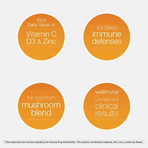 Youtheory Immune+ Daily Wellness- Organic Mushrooms- Beta Glucan- Vitamin C, D3 & Zinc 150 Vegetarian Caps
