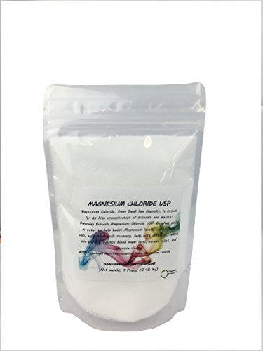 Greenway Biotech Magnesium Chloride USP Supplement 100% Edible Cloruro de Magnesio Comestible Powder (Pharmaceutical Grade)- Ideal for Relieves Aches, & Improves Sleep- 1 Pound