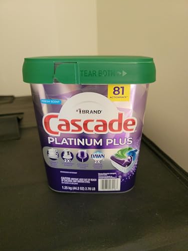 Cascade Platinum Plus ActionPacs Dishwasher Detergent Pods, Fresh Scent, 81 Count