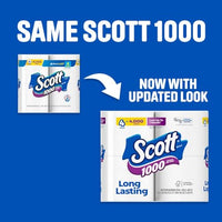 Scott 1000 Toilet Paper, 32 Rolls, Septic-Safe, 1-Ply Toilet Tissue