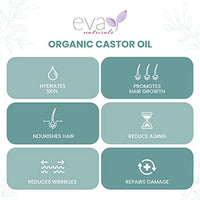 Eva Naturals Organic Castor Oil (2oz) - Promotes Hair, Eyebrow and Lash Growth - Diminishes Wrinkles and Signs of Aging - Organic Castor Oil for Hair Growth Eyelashes - Hair Growth Oil 100% Pure