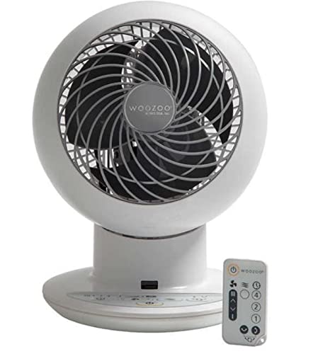 IRIS USA, Woozoo SC15T, Remote Controlled Compact Globe Oscillating Circulating Fan, White, 1 Pack