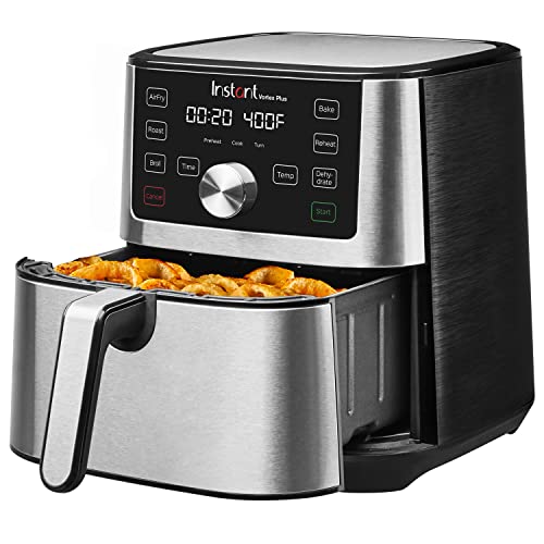 Instant Pot Air Fryer Oven, 6 Quart, From the Makers of Instant Pot, 6-in-1, Broil, Roast, Dehydrate, Bake, Non-stick and Dishwasher-Safe Basket, App With Over 100 Recipes, Stainless Steel