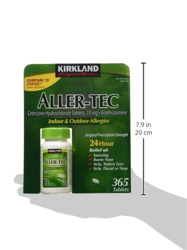 Kirkland Signature Aller-Tec Cetirizine HCL/ Antihistamine Tablets 10 mg, 365 Tablets Each (2 Pack)