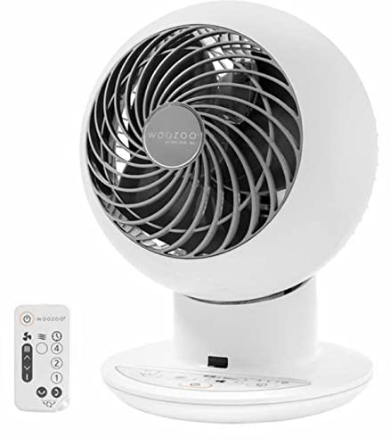 IRIS USA, Woozoo SC15T, Remote Controlled Compact Globe Oscillating Circulating Fan, White, 1 Pack