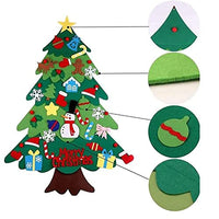 Montessori Christmas Tree with Led String Light,2023 New Kids Interactive Christmas Tree DIY Christmas Tree with 21pcs Detachable Tree Ornaments for Kid Wall