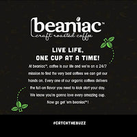beaniac Organic Downtime Decaf Swiss Water Decaffeinated, Medium Roast, Single Serve Compostable K Cup Coffee Pods, Organic Arabica Coffee, Keurig Brewer Compatible, 30 Count
