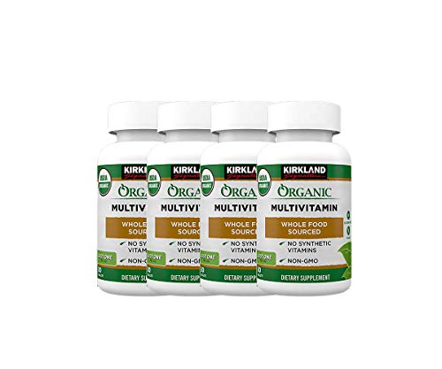 Kirkland Signature USDA Organic Multivitamin, 80 Coated Tablets (Pack of 4)