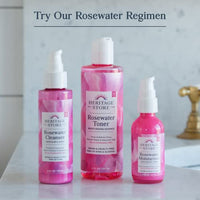 Heritage Store Rosewater & Glycerin Hydrating Facial Mist for Dewy, Radiant Skin | No Dyes or Alcohol, Cruelty Free (12oz)