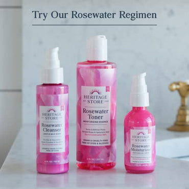 Heritage Store Rosewater & Glycerin Hydrating Facial Mist for Dewy, Radiant Skin | No Dyes or Alcohol, Cruelty Free (12oz)