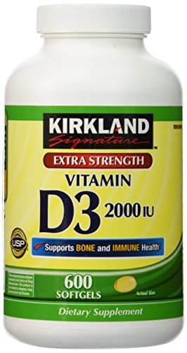 Kirkland Extra Strength Vitamin D-3 2000 IU 600 Soft Gels