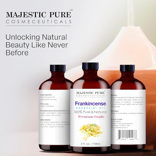 MAJESTIC PURE Frankincense Essential Oil, Premium Grade, Pure and Natural Premium Quality Oil, 4 fl oz