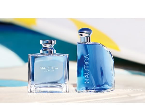 Nautica Voyage Eau De Toilette for Men - Fresh, Romantic, Fruity Scent Woody, Aquatic Notes of Apple, Water Lotus, Cedarwood, and Musk Ideal Day Wear 3.3 Fl Oz