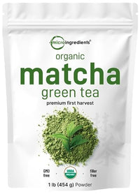 Organic Matcha Green Tea Powder, 1 Pound (16 Ounce), Culinary Grade, First Harvest Authentic Japanese Origin, 100% Pure Matcha for Smoothies, Latte and Baking, Unflavored, Non-Irradiation