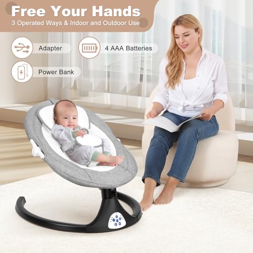 kmaier Electric Baby Swing for Infants Baby Rocker for Infants with 5 Mega Mart Center