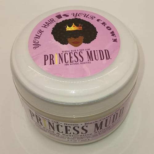 Princess Mudd Scalp Food and Moisturizing Styling Cream with Batana Oil and Jamaican Black Castor Oil for Hair Repair, Growth, Braids and Twists - 8 fl oz