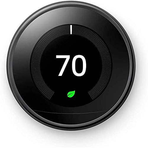 Google Nest Learning Thermostat 3rd Generation, Works with Alexa - Mirror Black (Refurbished)