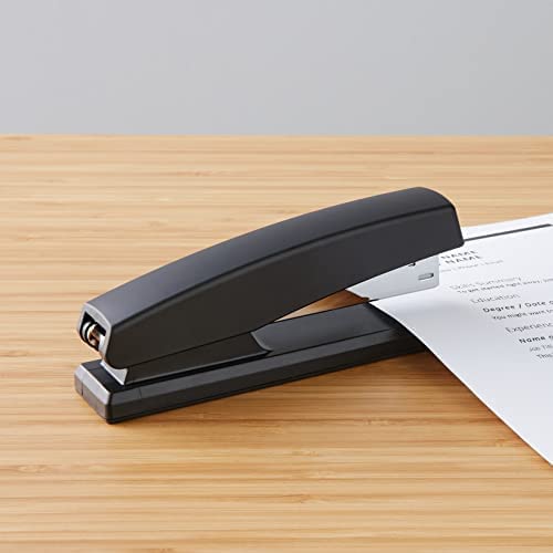 Amazon Basics Stapler with 1000 Staples, Office Stapler, 25 Sheet Capacity, Non-Slip, Black