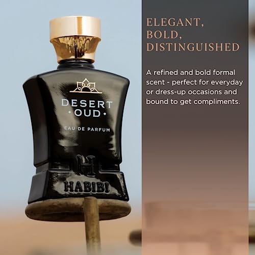 H HABIBI Desert Oud Arabian Fragrance for Men - Floral, Woody, Patchouli Cologne for Men - Warm, Sweet & Spicy Niche Eau de Parfum Men - Blended with Rare Exotic Notes