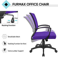 Furmax Office Chair Mid Back Swivel Lumbar Support Desk Chair, Computer Ergonomic Mesh Chair with Armrest (Purple)