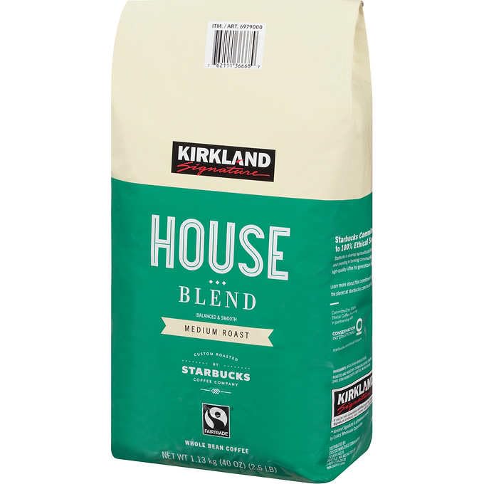 Signature's Kirkland Starbucks Bean Coffee, Medium Roast House Blend, 32 Ounce