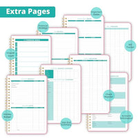 Budget Planner - Monthly Budget Book 2024 with Expense & Bill Tracker - Undated 12 Month Financial Planner/Account Book to Take Control of Your Money - Pink