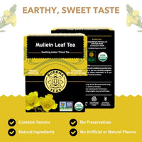 Buddha Teas - Mullein Leaf - Organic Herbal Tea - For Health & Wellbeing - With Antioxidants, Minerals & Vitamin C - Caffeine Free - 100% Kosher & Non-GMO - 18 Tea Bags (Pack of 1)