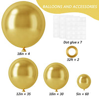 RUBFAC 129pcs Metallic Gold Balloons Latex Balloons Different Sizes 18 12 10 5 Inch Party Balloon Kit for Happy New Year Decorations 2024 Birthday Party Graduation Wedding Holiday Balloon Decoration