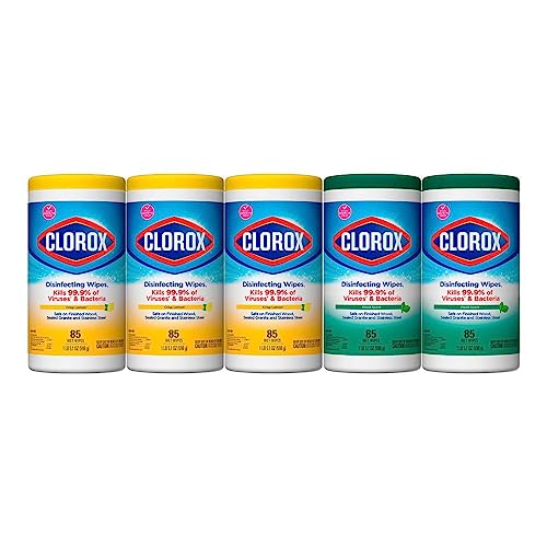 Clorox Disinfecting Wipes Variety Pack - 5X Cleaning Power, Kills 99.9% of Bacteria - 5 Pack, 425 Count Total