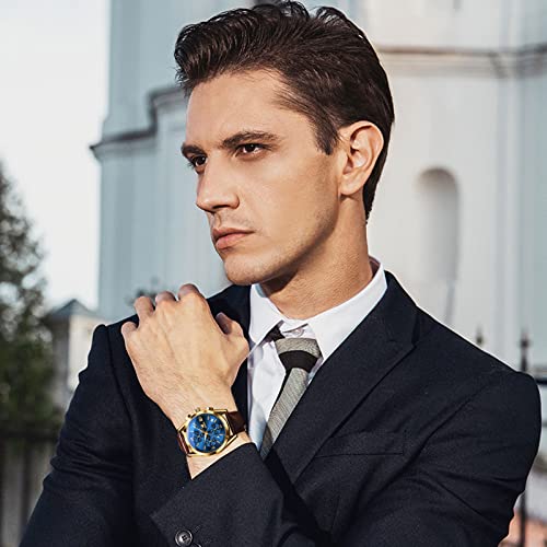 OLEVS Mens Watches Leather Band Luxury Dress Chronograph Watch Casual Mega Mart Center OLEVS Mens Watches Leather Band Luxury Dress Chronograph Watch Casual Mega Mart Center