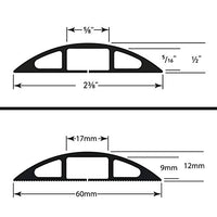 D-Line CC-1 Light Duty Floor Cord Cover/Cable Protector | Protect Cords and Prevent a Trip Hazard | 6 Foot Length | Cable Cavity 3/4" (W) x 3/8" (H) | Black