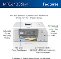 Brother MFC-J4335DW INKvestment Tank All-in-One Printer with Duplex and Wireless Printing Plus Up to 1-Year of Ink in-Box (Refurbished)