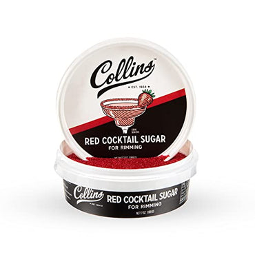 Collins Consumables Collins Red, Enhance Daiquiris, Cosmopolitans, Margaritas, Drinks, Glass Rimming Sugar for Cocktails, 7 Ounce (Pack of 1)